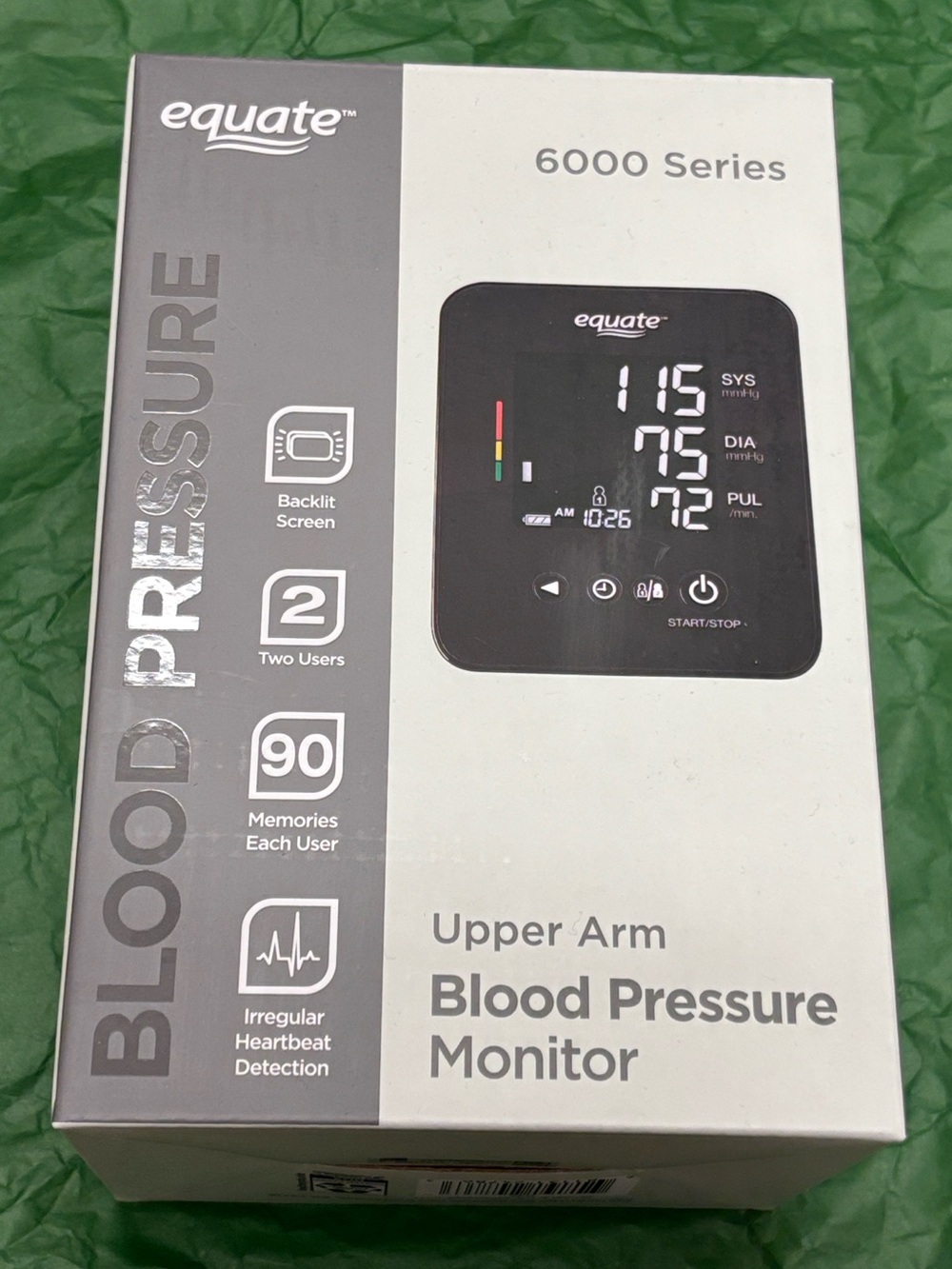 Equate 6000 Series Upper Arm Blood Pressure Monitor - Black